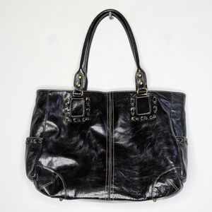 Wilsons Leather Black Gold Shoulder Bag